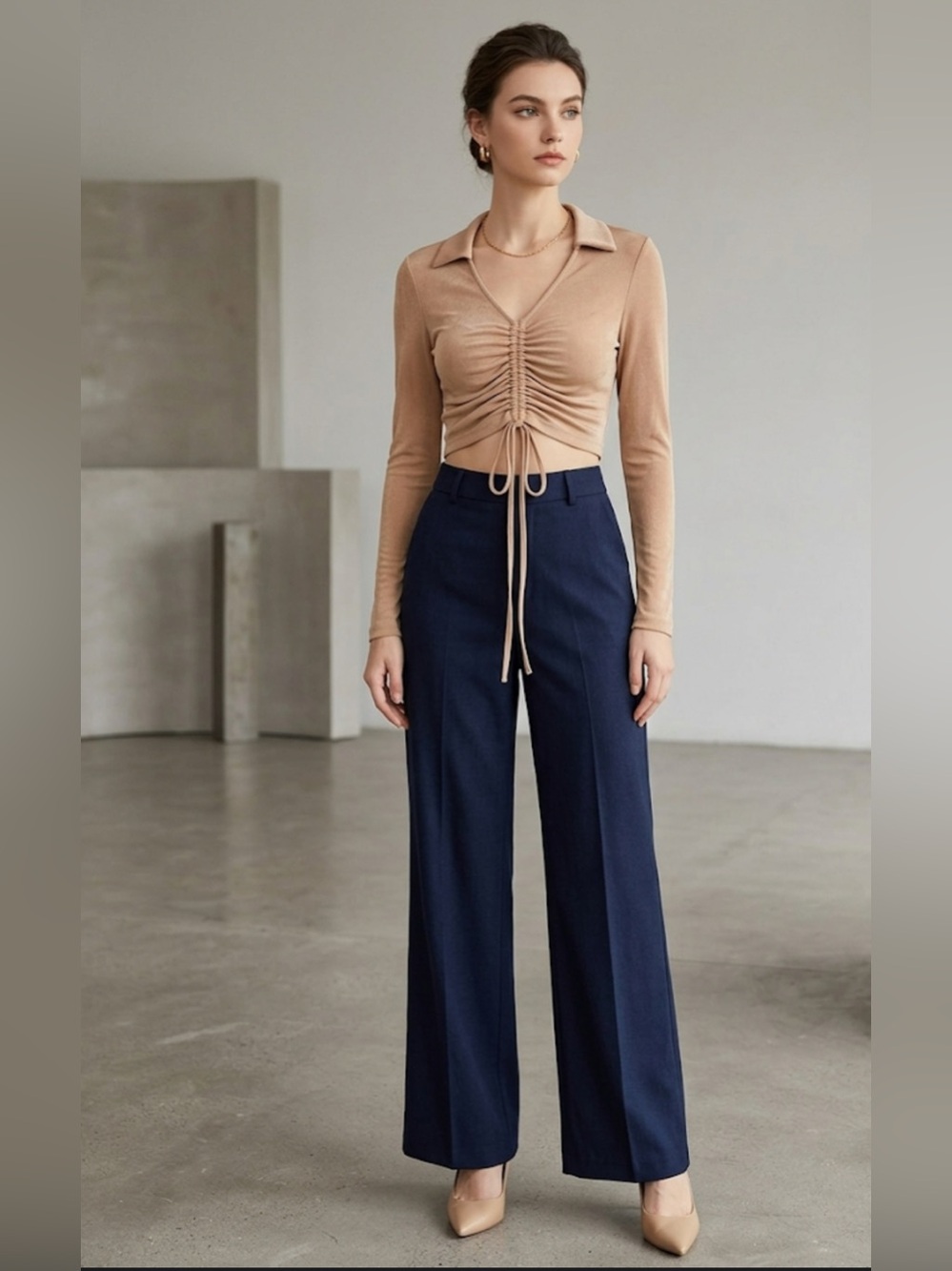 SHEIN Drawstring Tie detail top